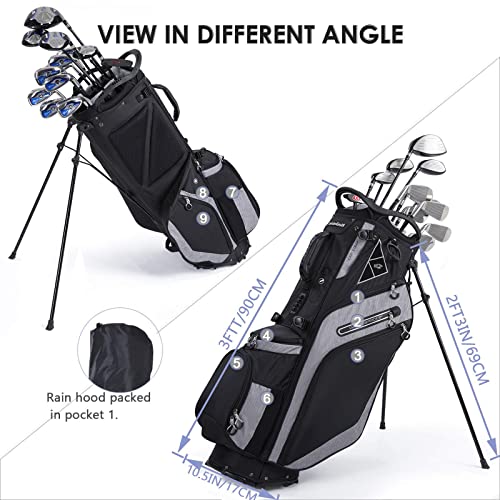 14 Way Top Dividers Golf Stand Bag with Dual Strap and 8 Pockets W2166