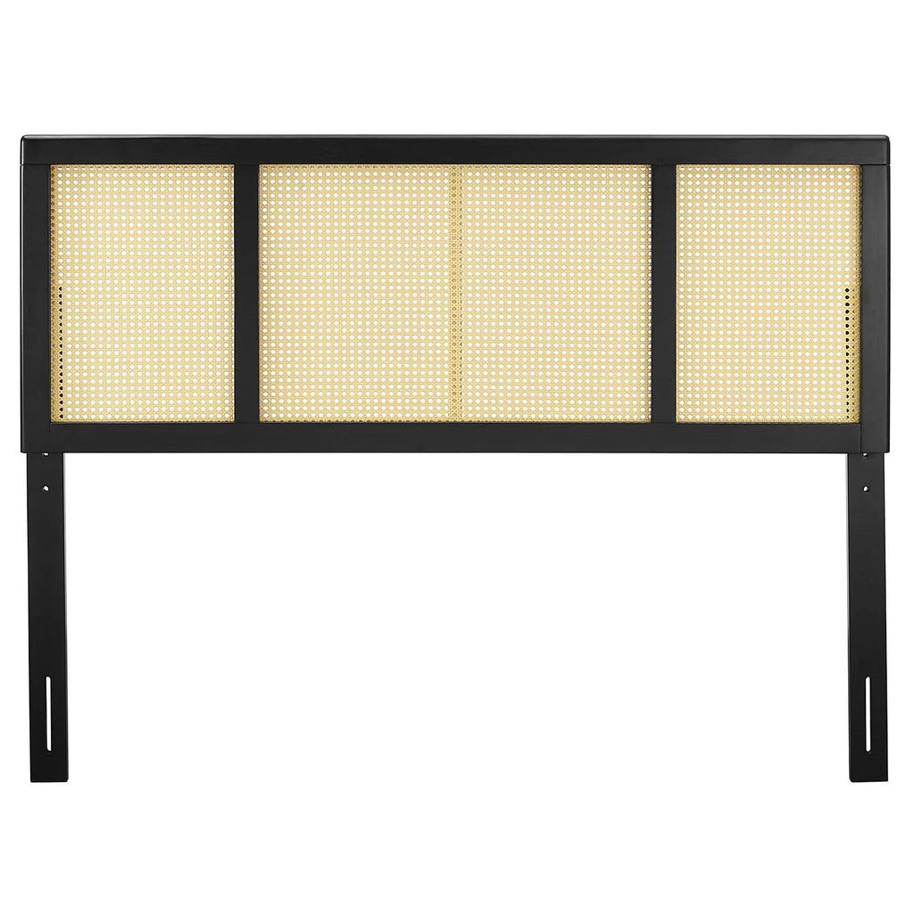 Queen Size Black Wooden Headboard S434805
