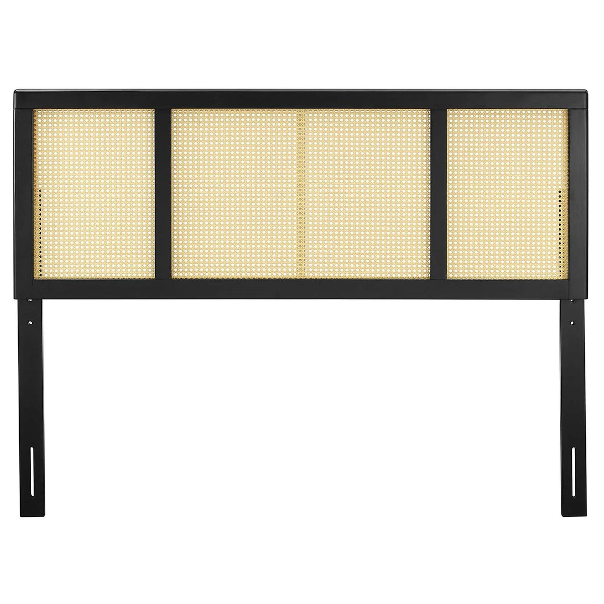 Queen Size Black Wooden Headboard S434805