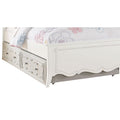 White Twin Size Wooden Trundle with Round Knobs and Caster Wheels F240
