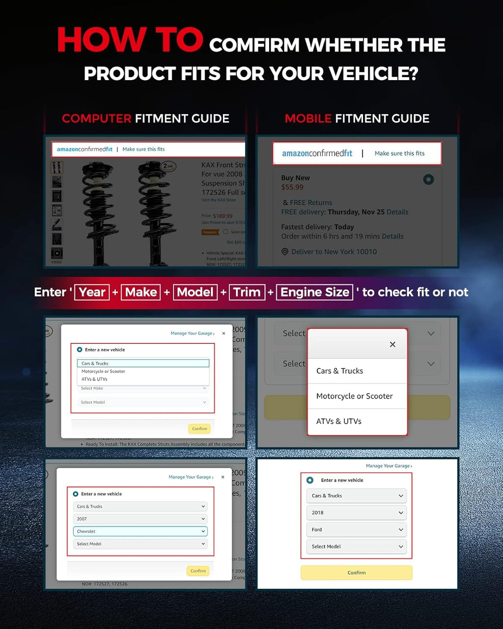Front Shock Absorber Full Set of 2 V4606