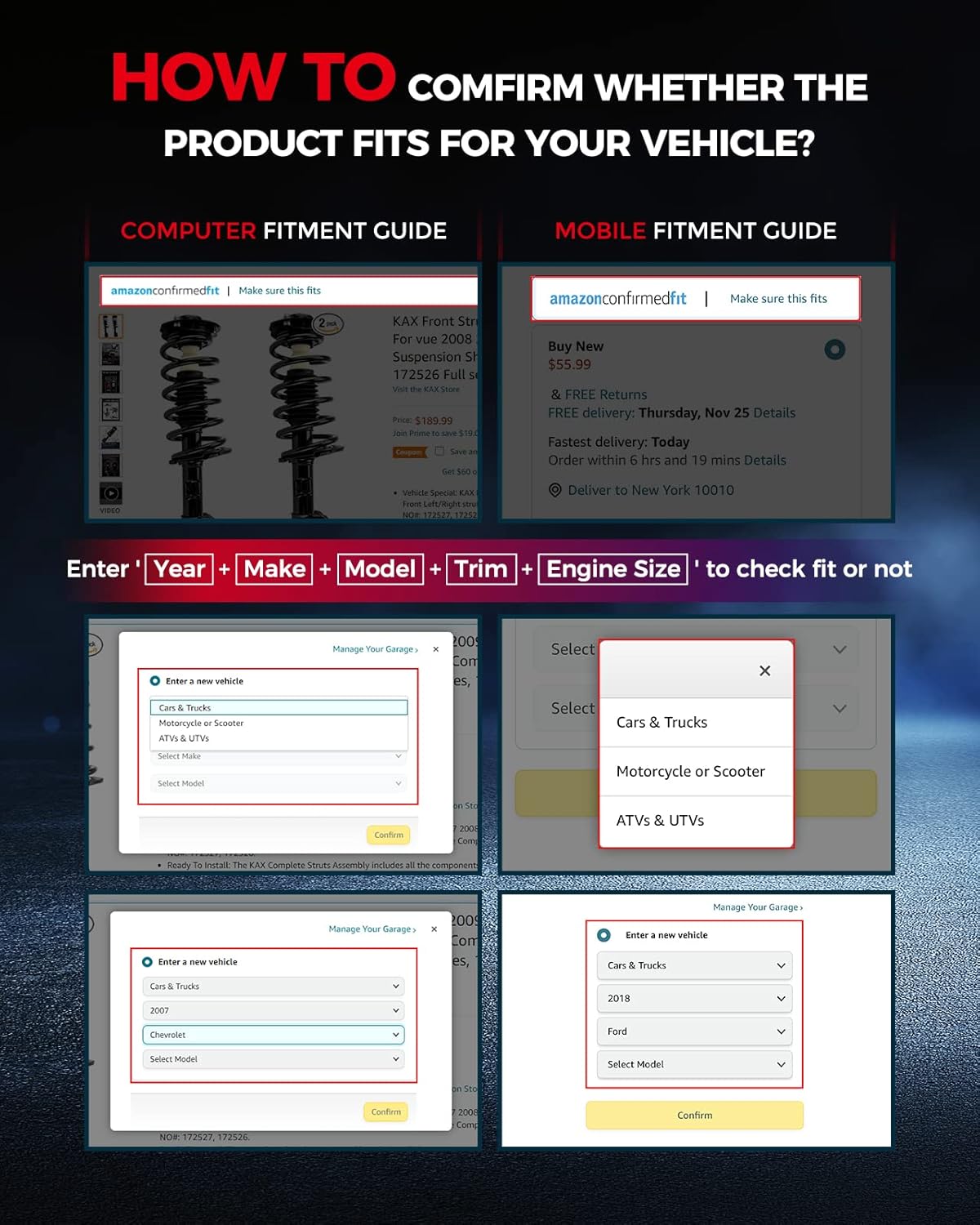 Front Shock Absorber Full Set of 2 V4606