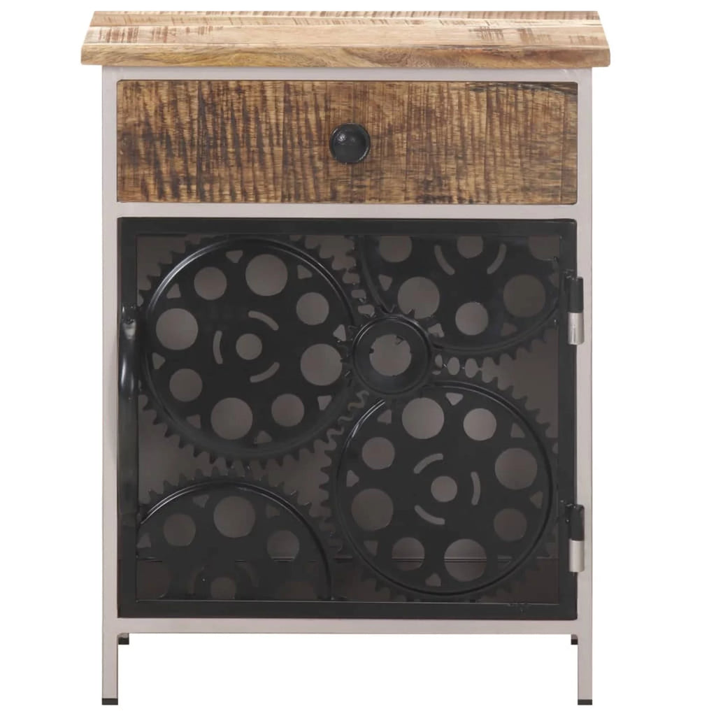 Rough Mango Wood Bedside Cabinet Z110897
