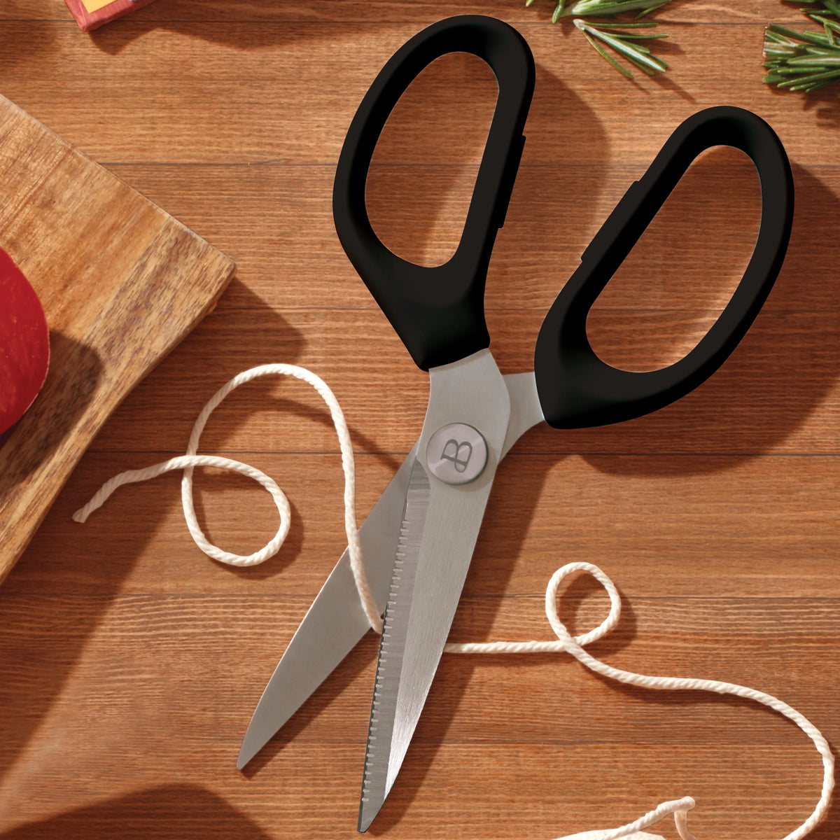 12 Piece Knife Block Set with Soft-Grip Handles White and Gold B1328