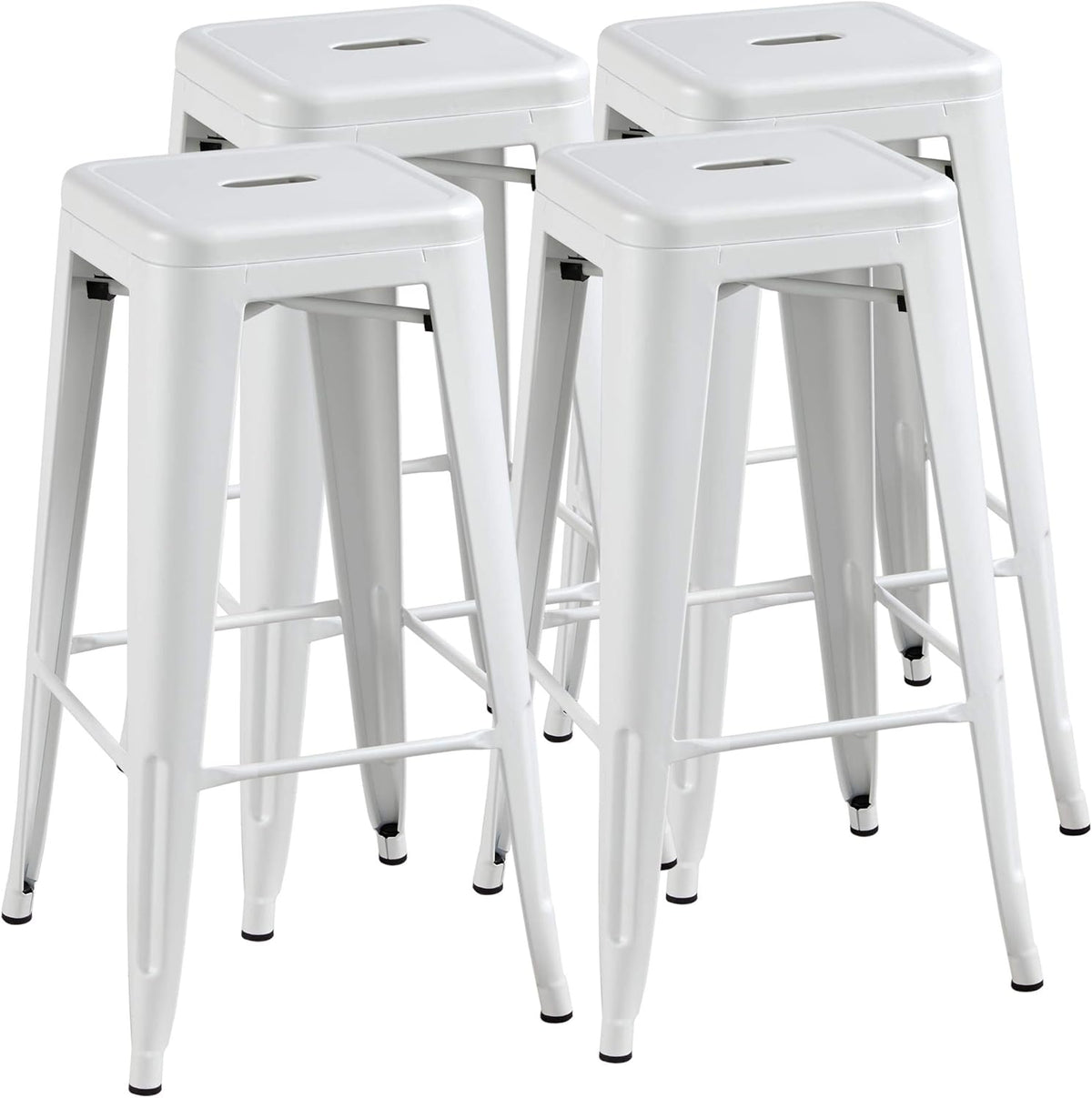 White 30inch Metal Barstools Set of 4 R68337