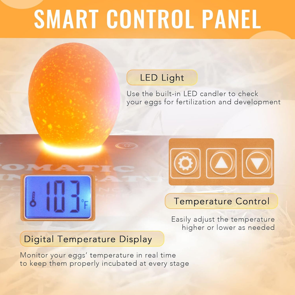 9-35 Eggs Fully Automatic Egg Incubator with LED Candler, Pack of 2 D562