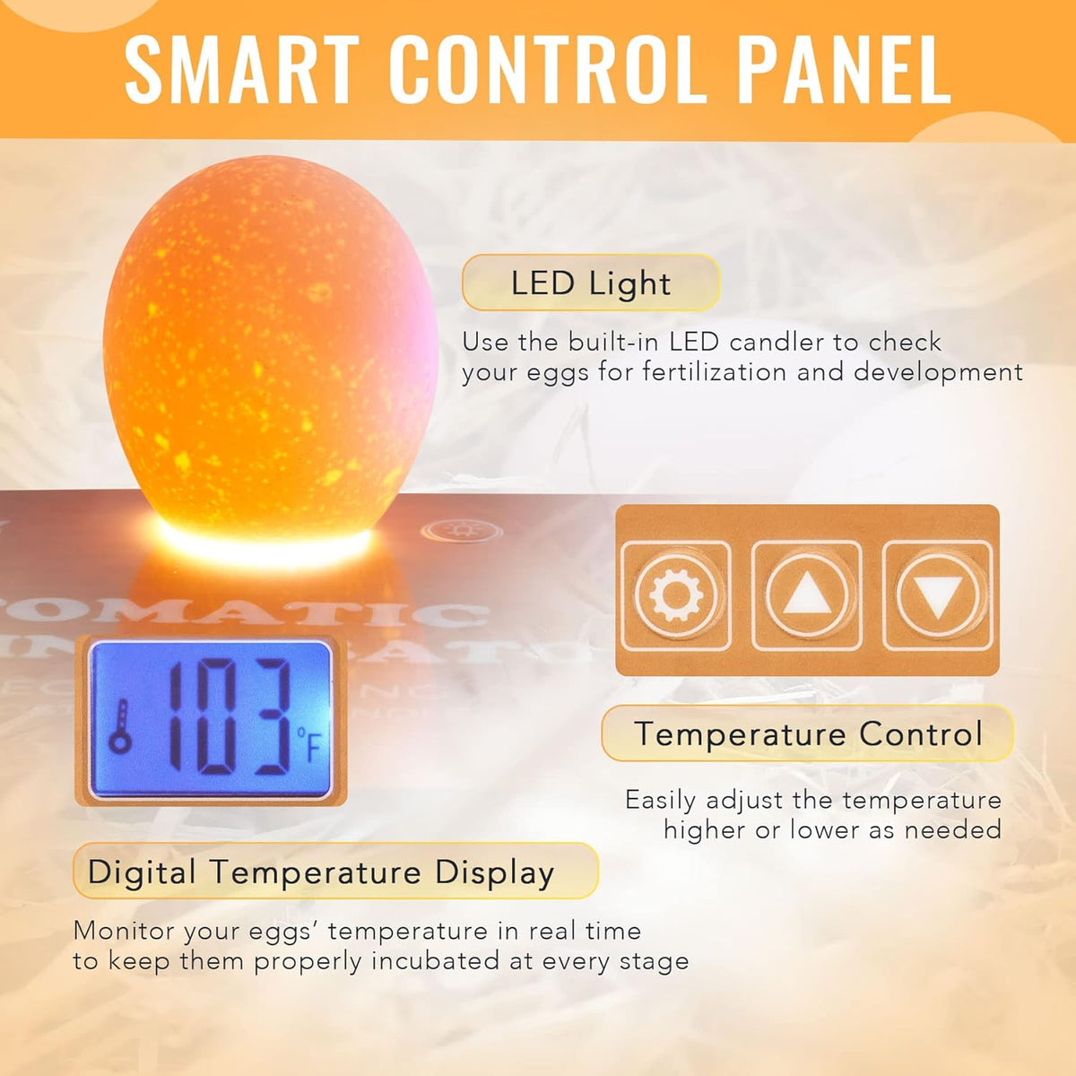 9-35 Eggs Fully Automatic Egg Incubator with LED Candler, Pack of 2 D562