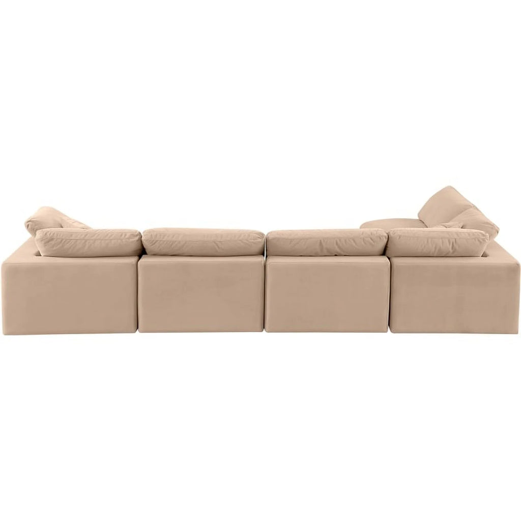 Beige Velvet Modular Sectional R268295