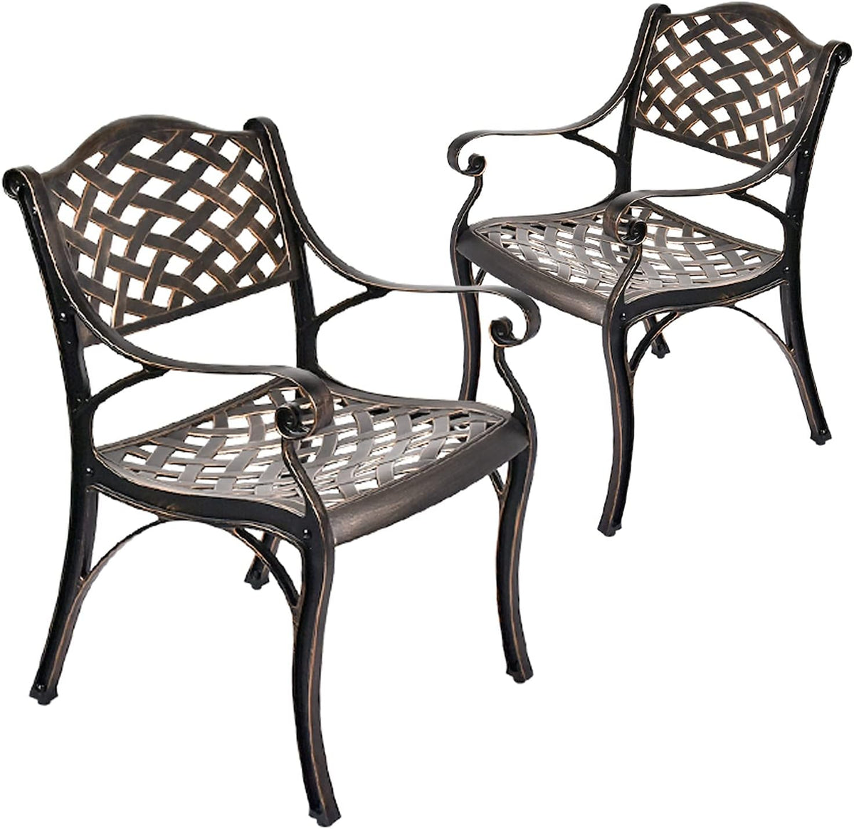 2 Piece Cast Aluminum Outdoor Dining Chairs X202541