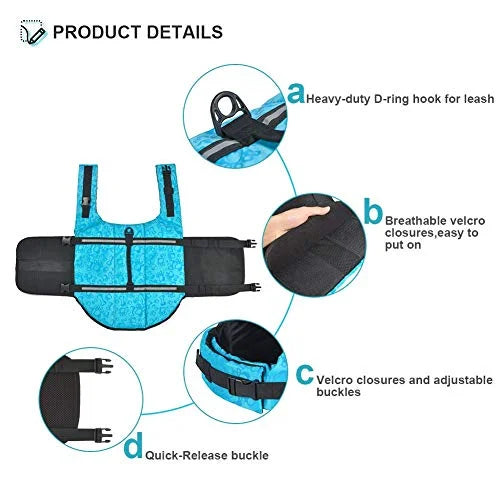Adjustable Dog Life Jacket with Reflective Stripes Z901088