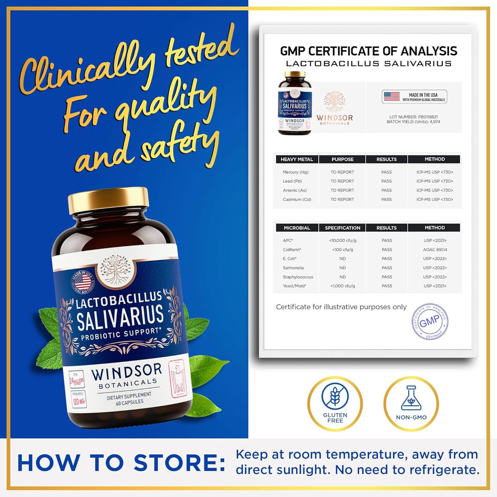 L Salivarius Probiotic Capsules, 24bn CFU, 60 Caps B803600