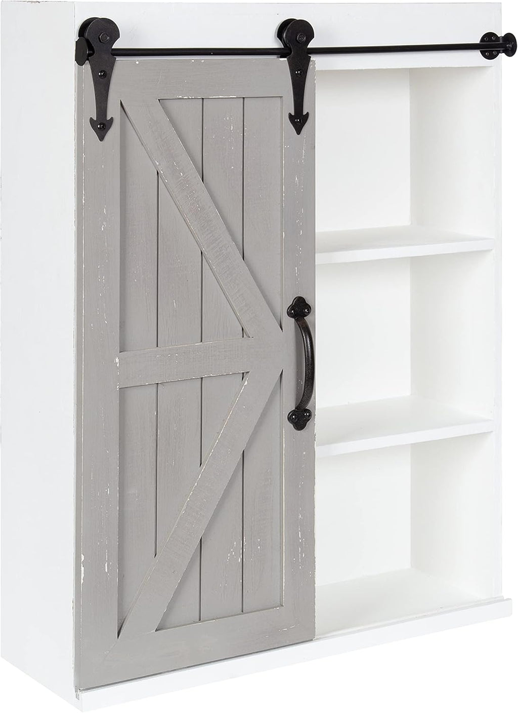 Wood Wall Storage Cabinet with Sliding Barn Door V1150
