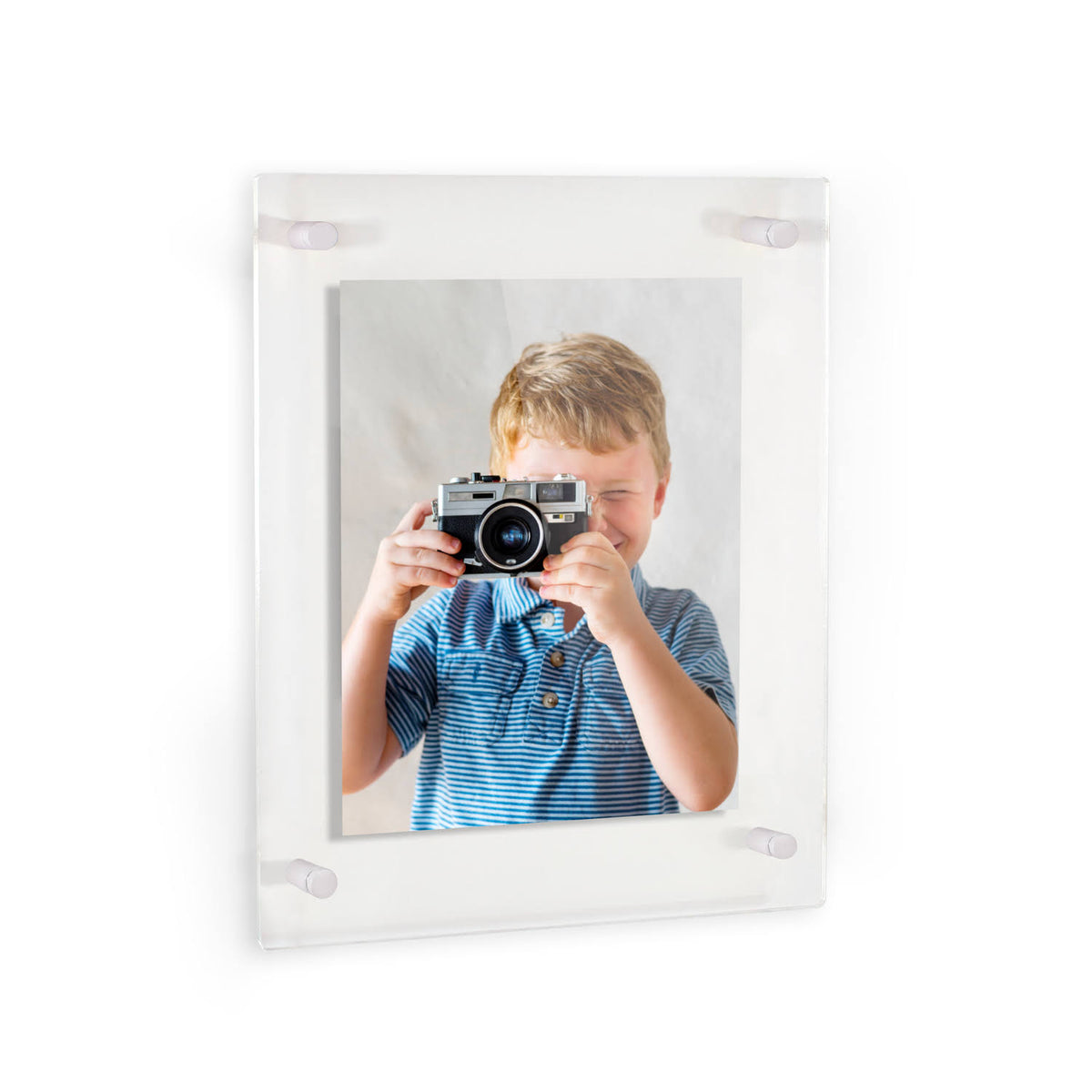 Acrylic Floating Frame for Pictures Up to 23x27 Inches with White Acrylic Standoff J355713