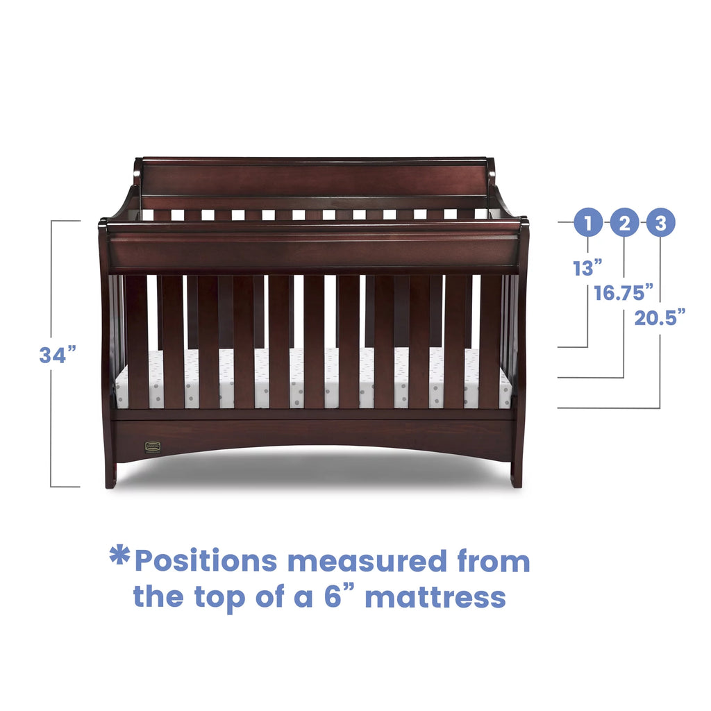 Black Cherry Espresso 4-in-1 Convertible Crib C4490
