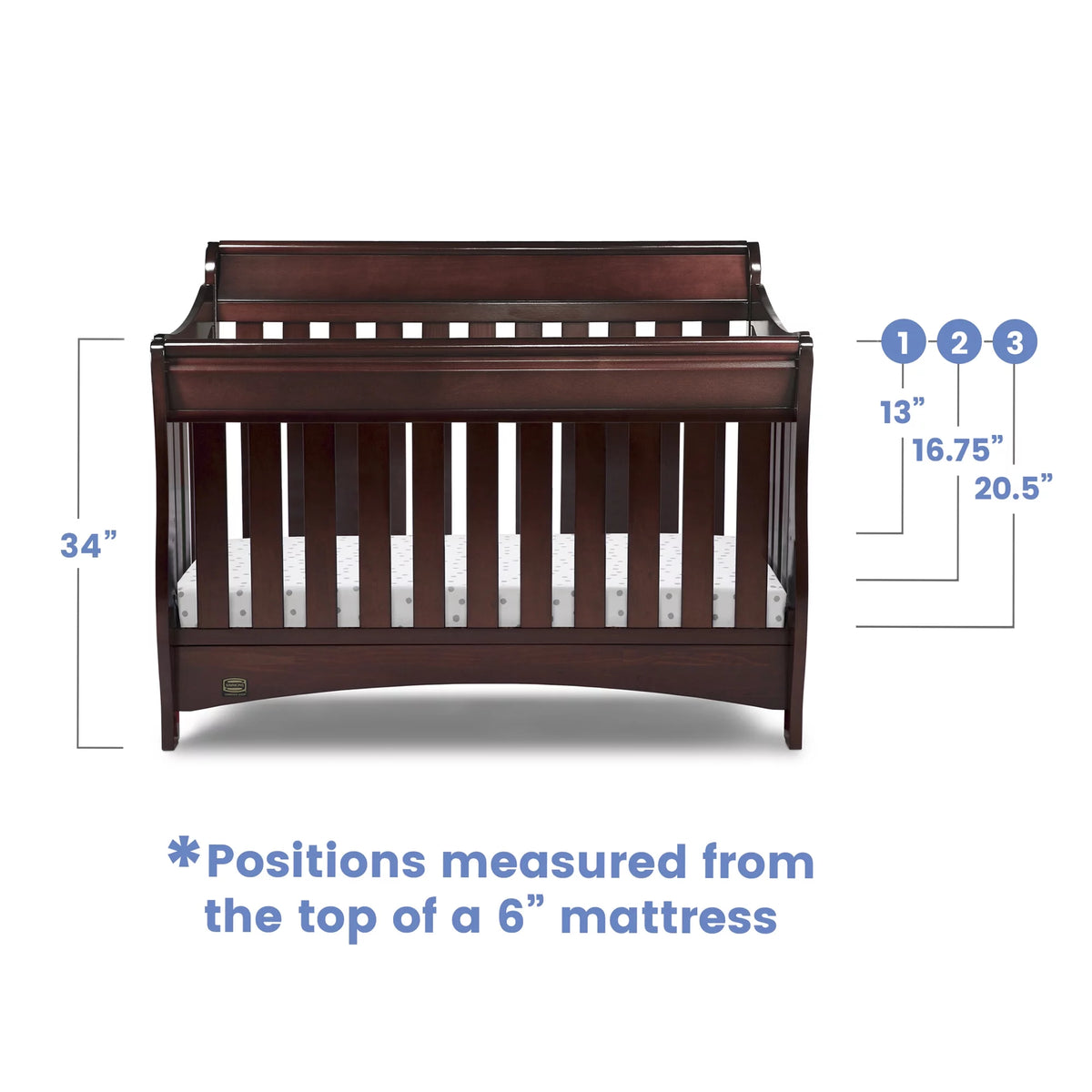 Black Cherry Espresso 4-in-1 Convertible Crib C4490