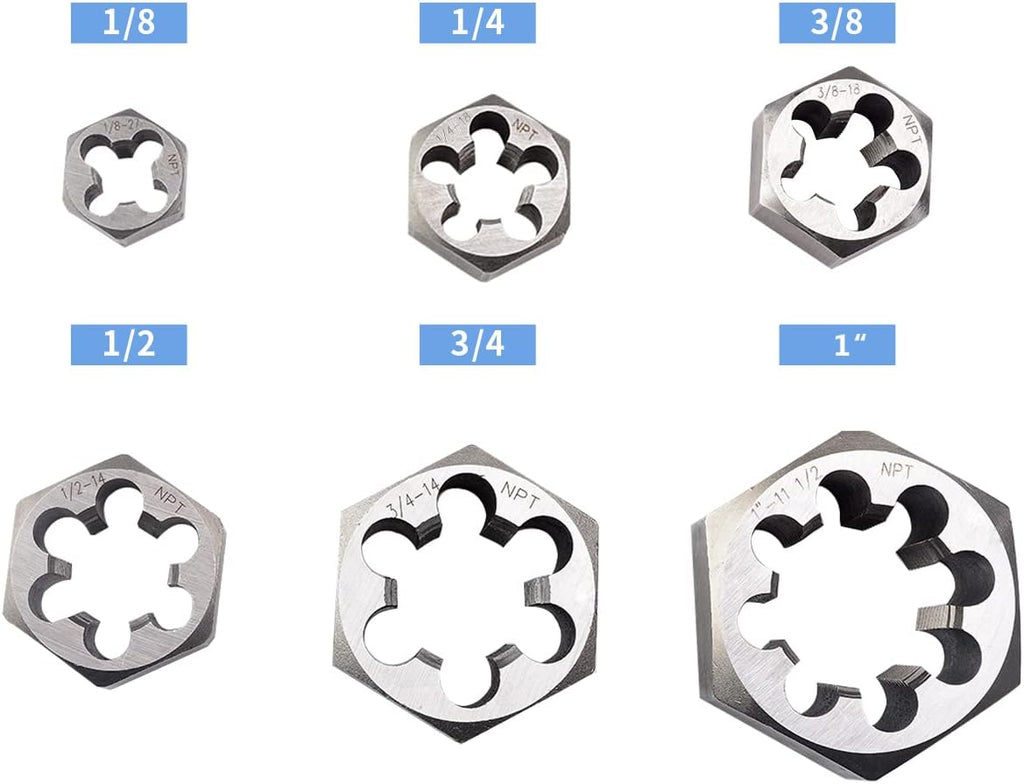 6 Pcs Carbon Steel Pipe Hex Die Set D672465