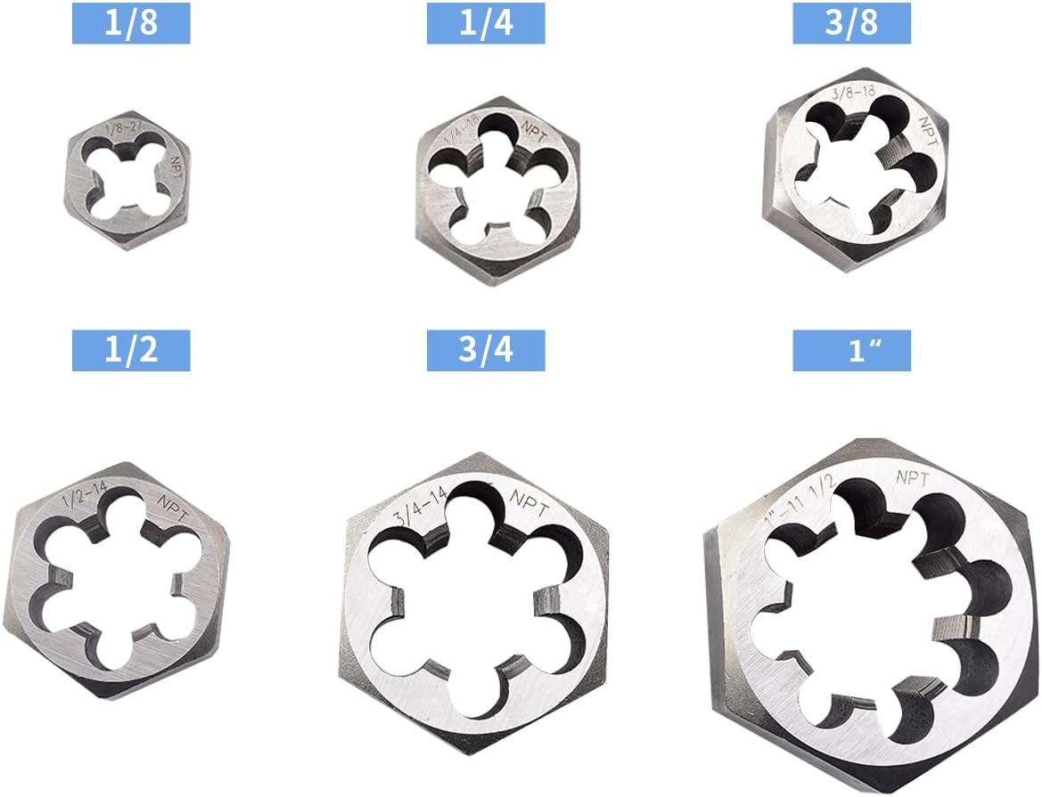 6 Pcs Carbon Steel Pipe Hex Die Set D672465