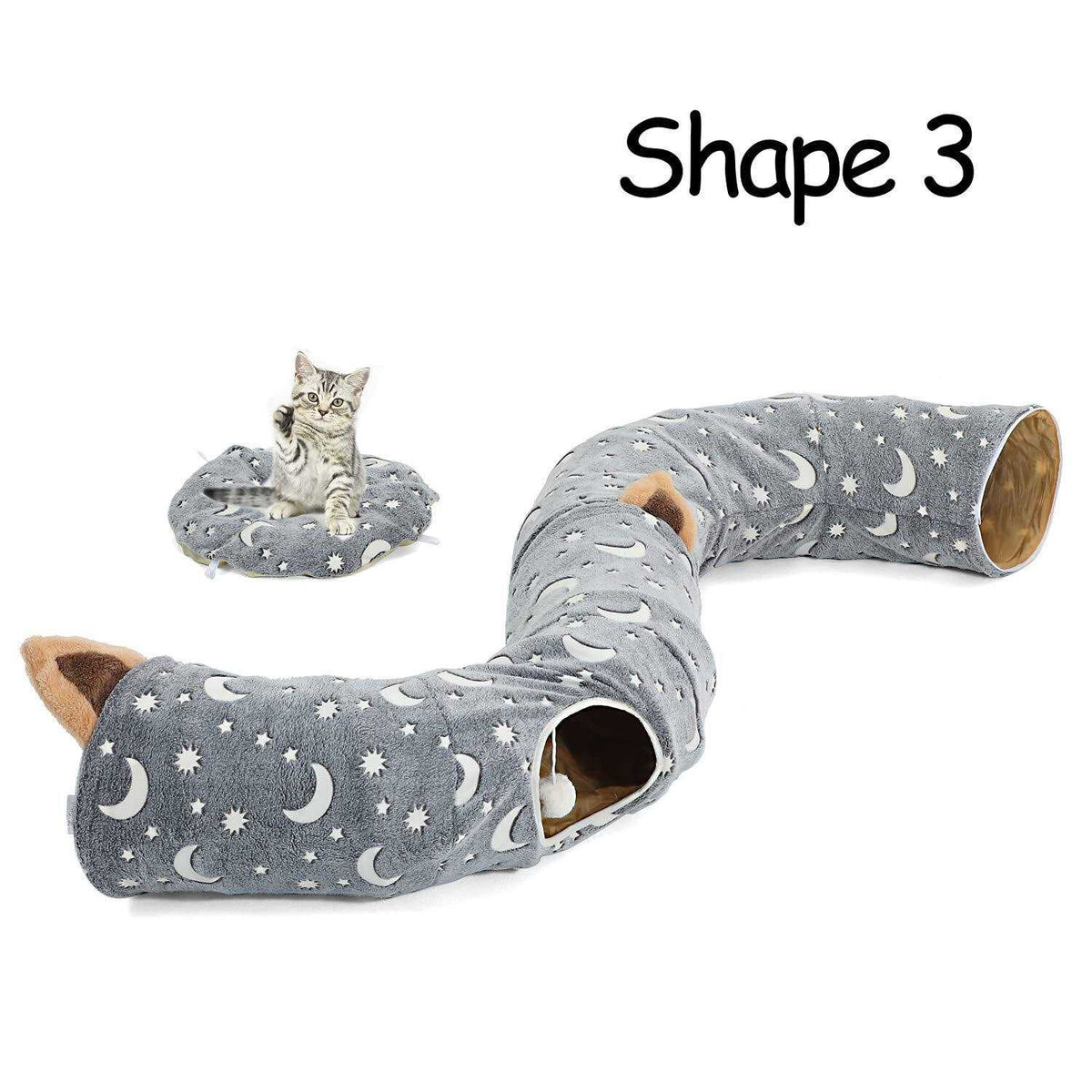 Collapsible Cat Tunnel Tube with Plush Ball Toys D77552