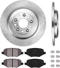 Premium OE 5 Lug Brake Disc Rotors + Ceramic Brake Pads + Clips D671