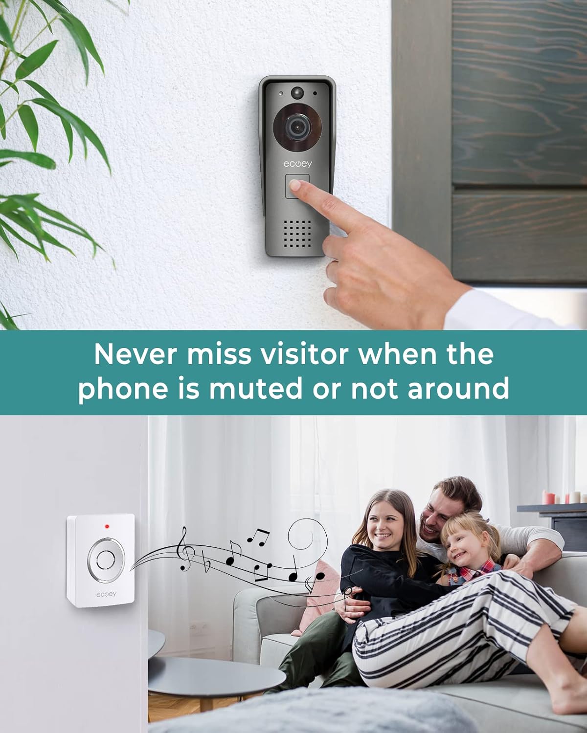 Video Doorbell Camera with Two-Way Audio and 1080P HD K395
