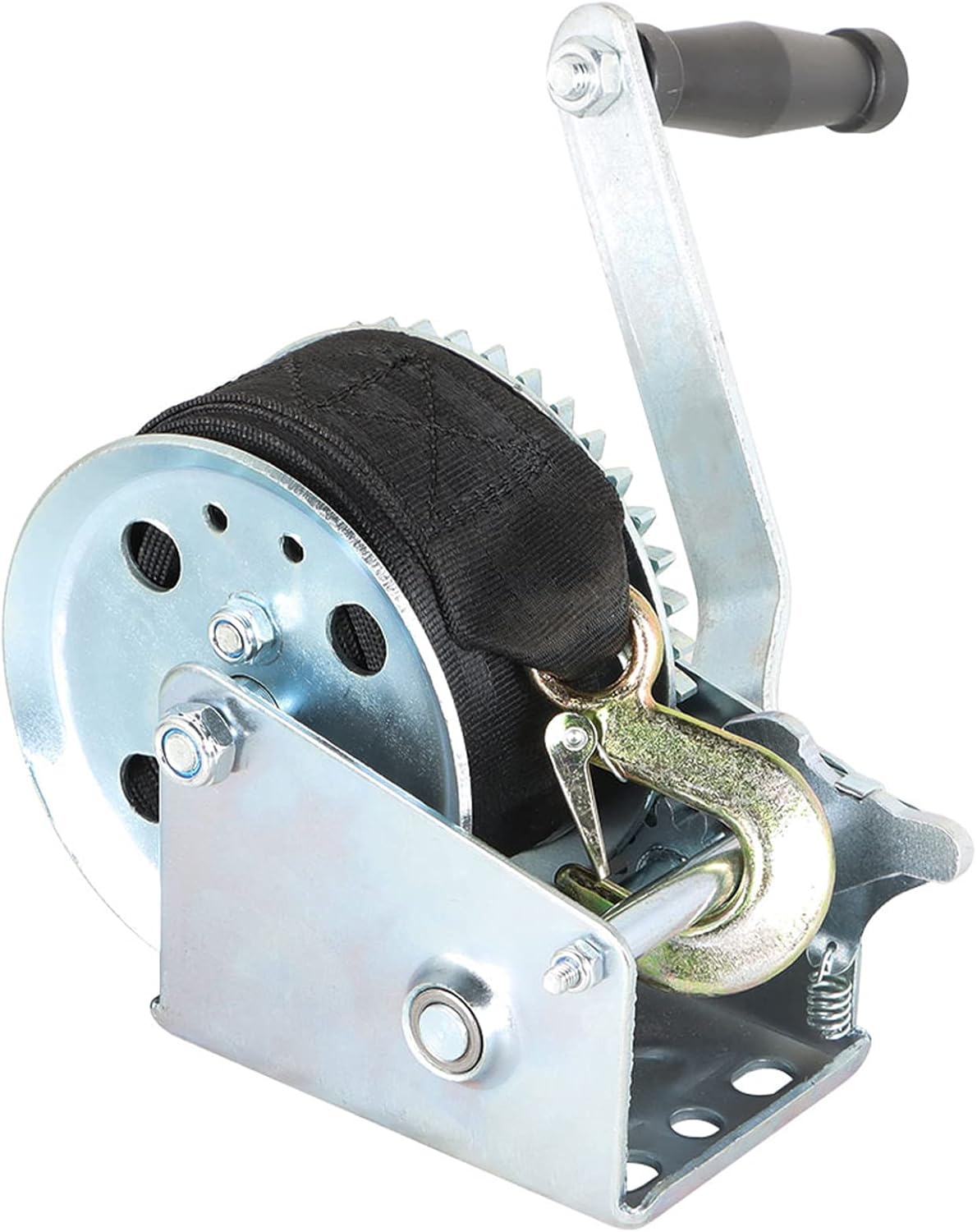 Heavy Duty Hand Winch 2500lbs with 24FT Strap Manual Operated Two-Way Ratchet Pack of 2 J673