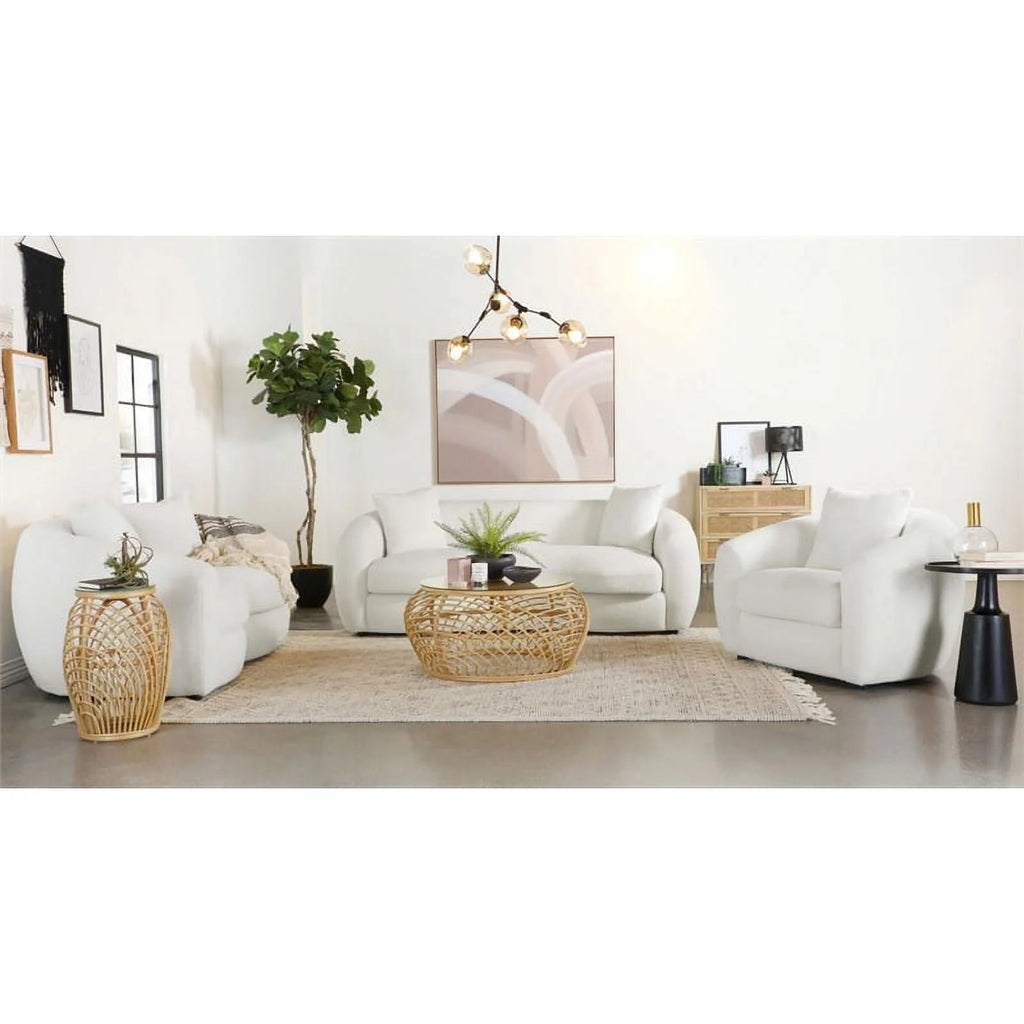 White Fabric Upholstered Sofa D996118