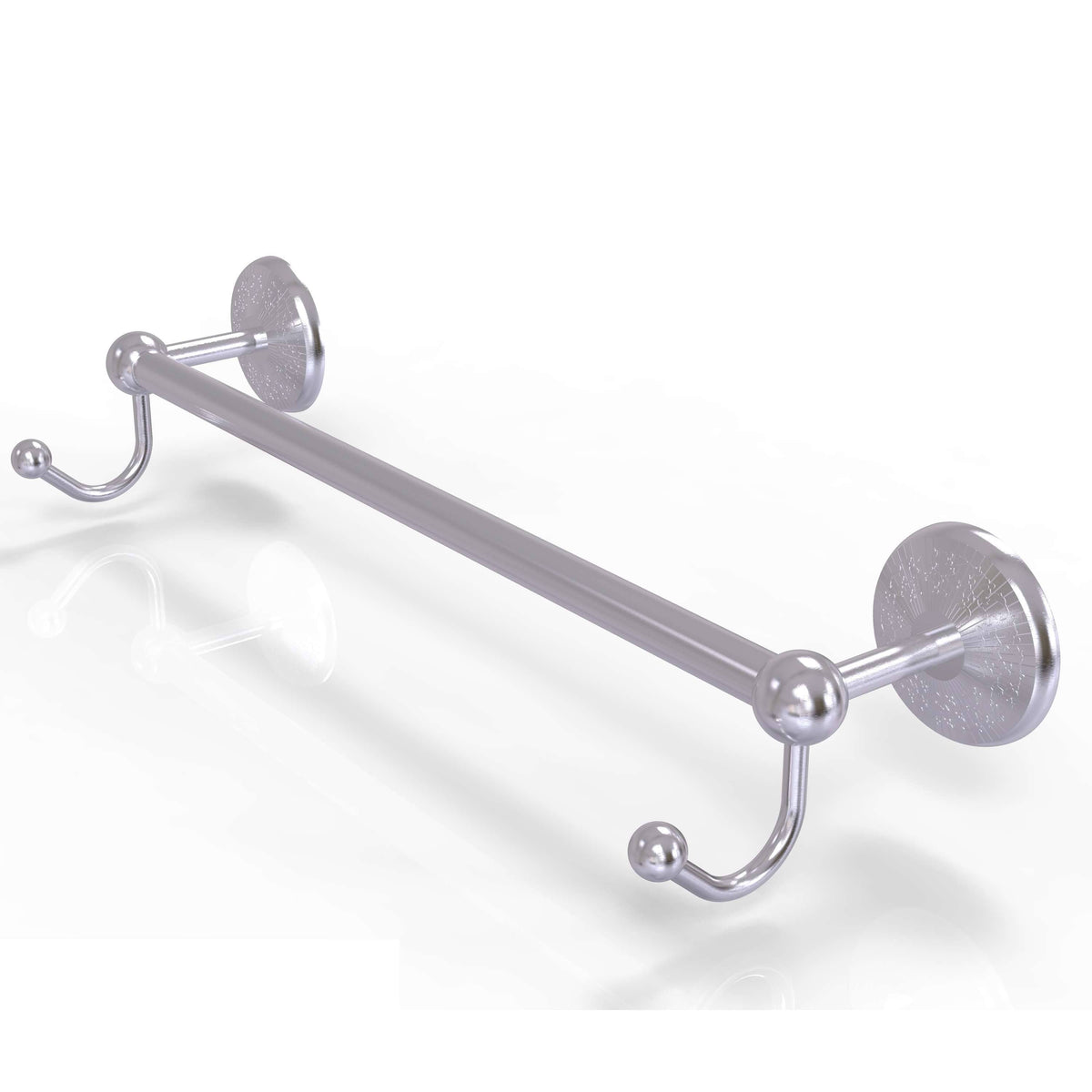 24 inch Satin Chrome Towel Bar with Integrated Hooks Z80768