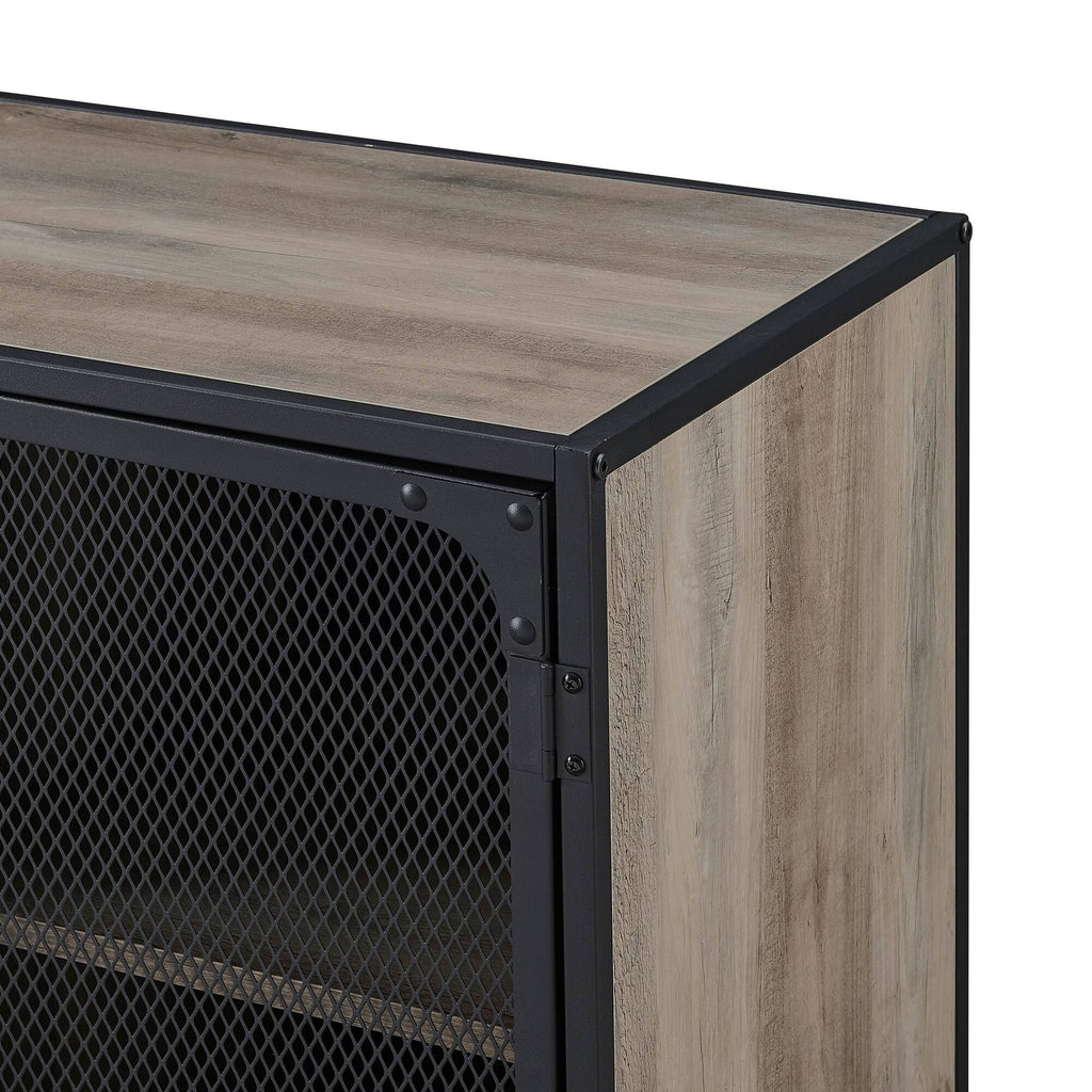 Industrial TV Stand Console Dark Walnut O144813