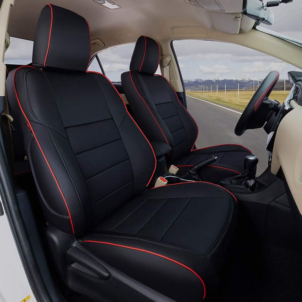 Custom Fit Full Set Car Seat Covers Leatherette Black N824966