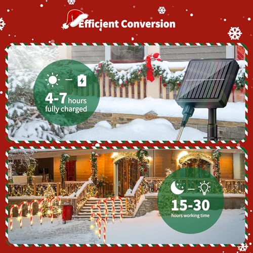 Solar Christmas Candy Cane Lights H435916