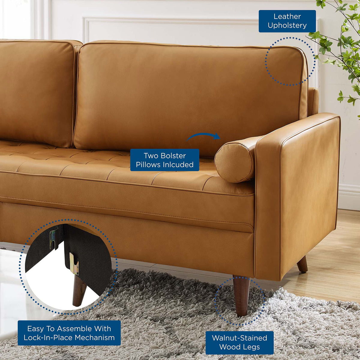 Tan Leather Sofa A34282