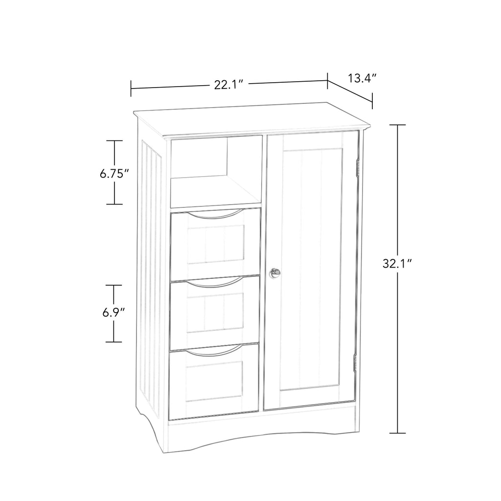 1 Door 3 Drawer Floor Cabinet Q618