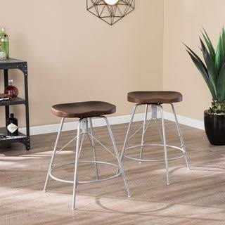 Industrial Black Metal Counter Stools Set of 2 B9983