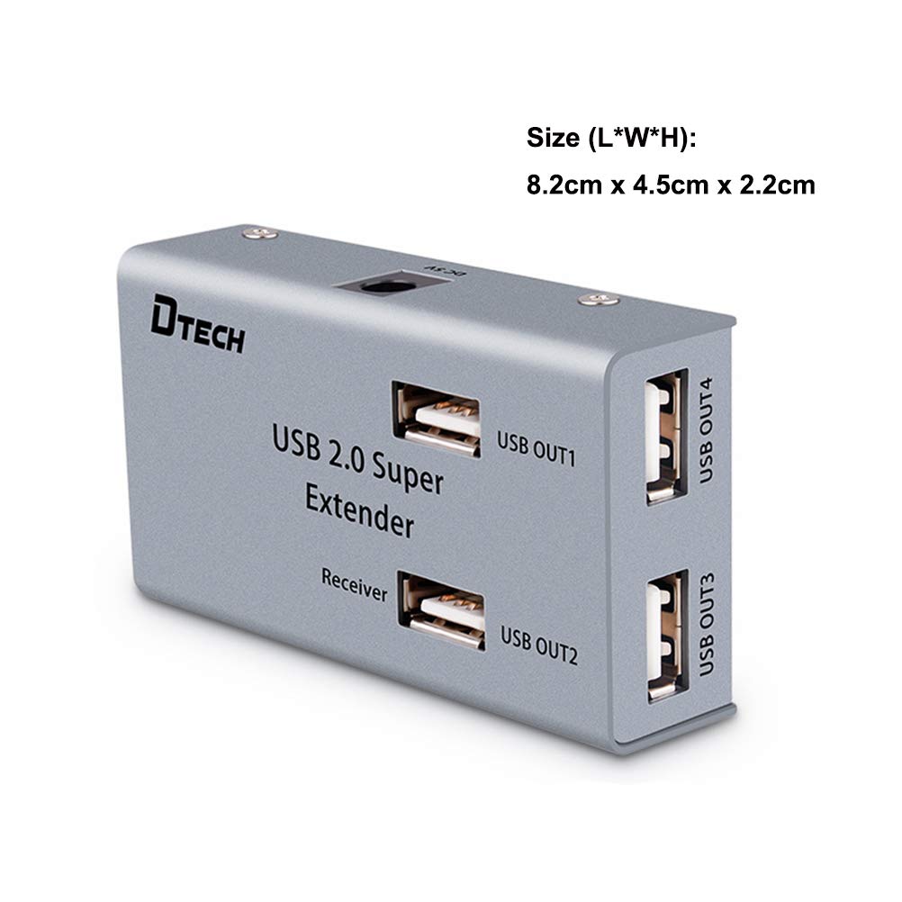 50m Multiport USB Extender Over Ethernet Cat5 Cat6 Cable with 4 USB Expansion Port Data Hub Power Adapter P969