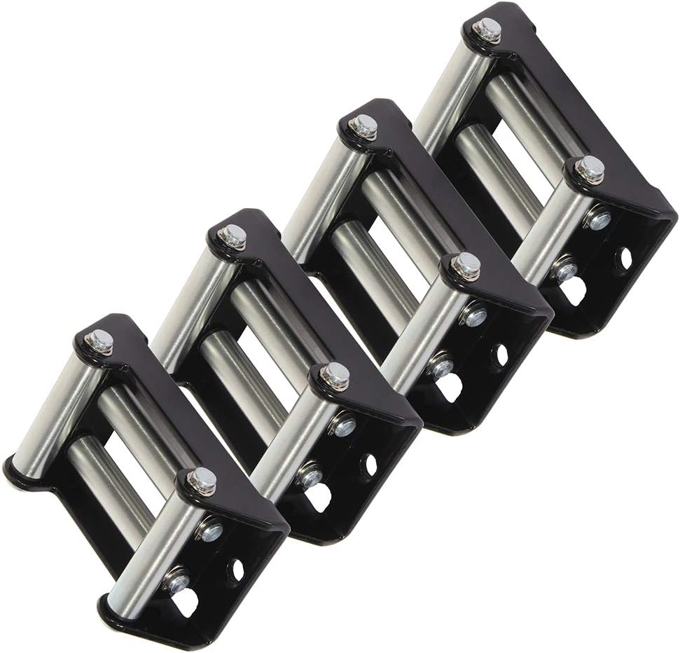 ATV Winch Roller Fairlead 3000-4000 LBs 4-Way Roller Cable Guide Pack of 2 B42914