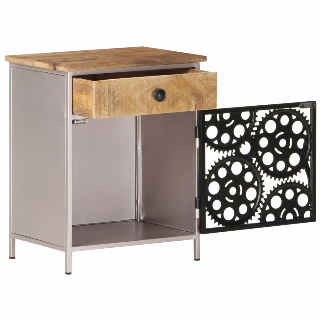 Rough Mango Wood Bedside Cabinet Z110897