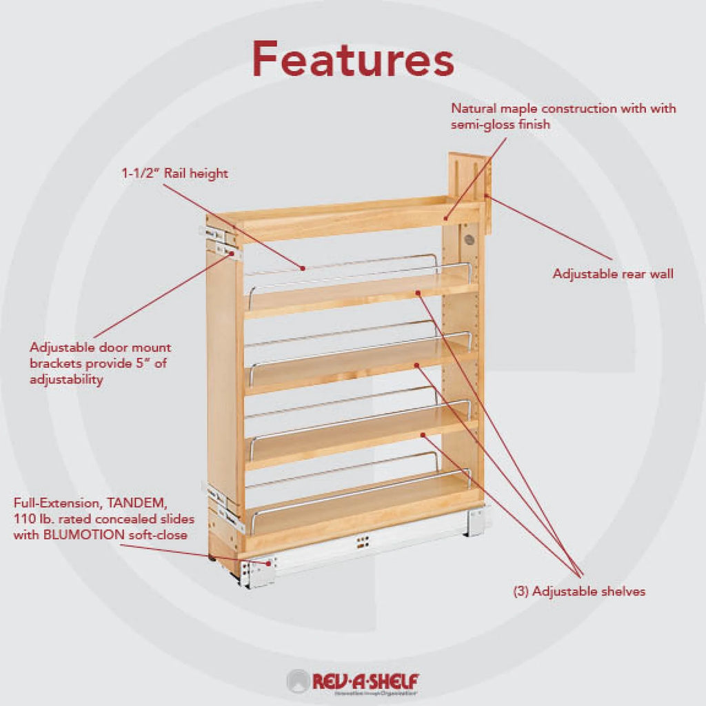 5.5" Pullout Cabinet Organizer with Soft-Close T85941