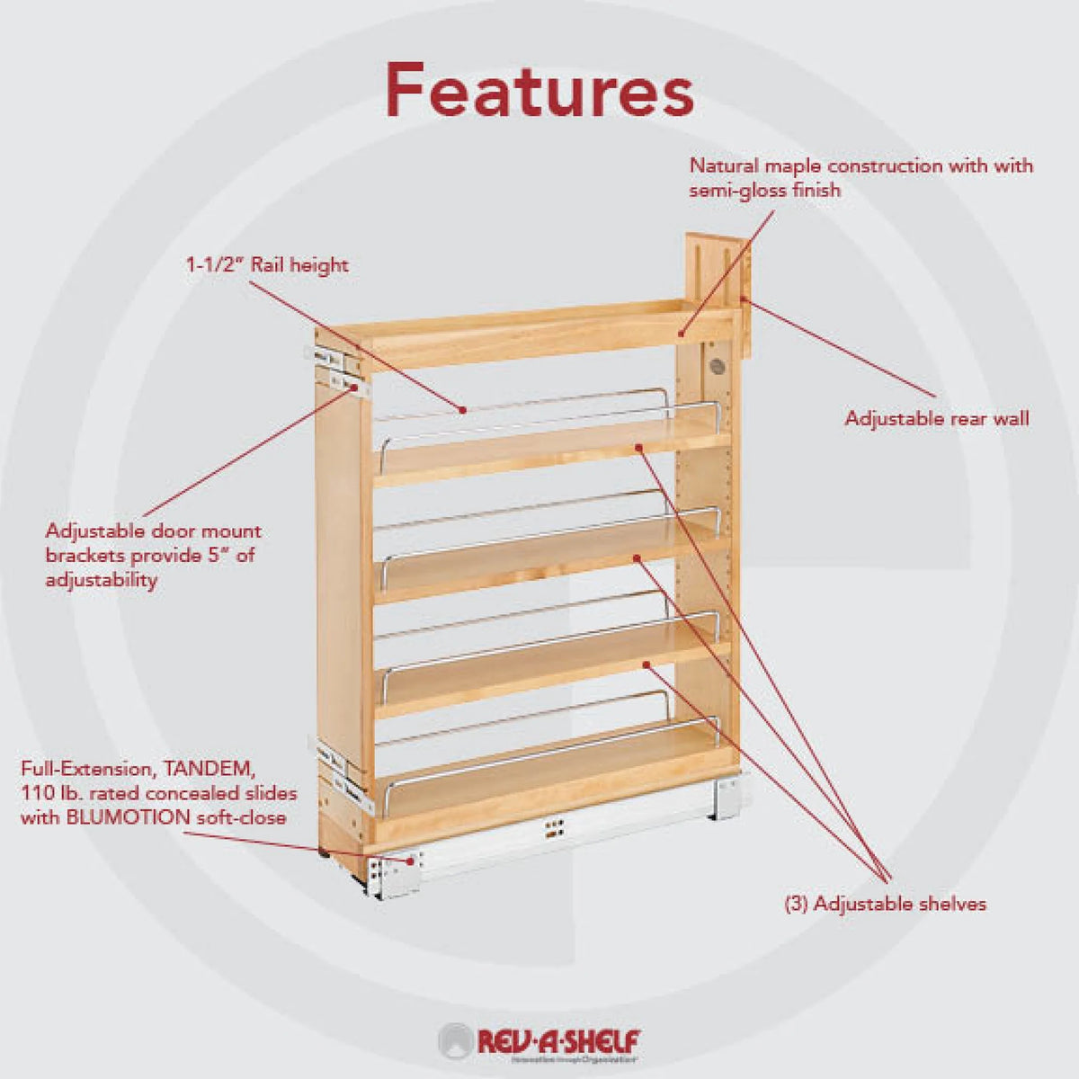5.5" Pullout Cabinet Organizer with Soft-Close T85941