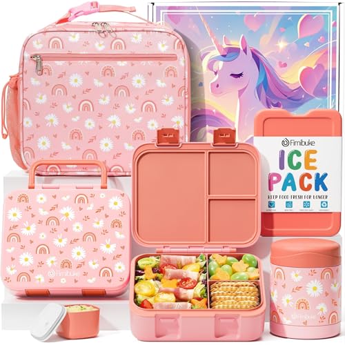 Bento Lunch Box with Thermos, 32OZ Snack Container, Insulated Bag, Food Jar, Ice Pack Set Q277344