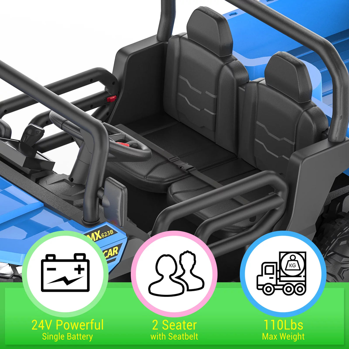 24V 6 Wheels Kids Electric Ride on Dump Truck with Trailer F3170