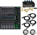 12-Channel Mixer with Headphone Amp, 4 XLR Cables, and 2 Breakout Cables Bundle C469191