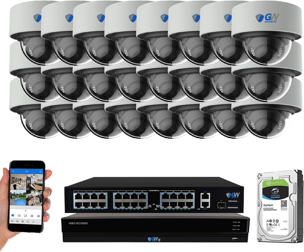 32 Channel 4K NVR Security Camera System with 24 Dome Cameras C9282