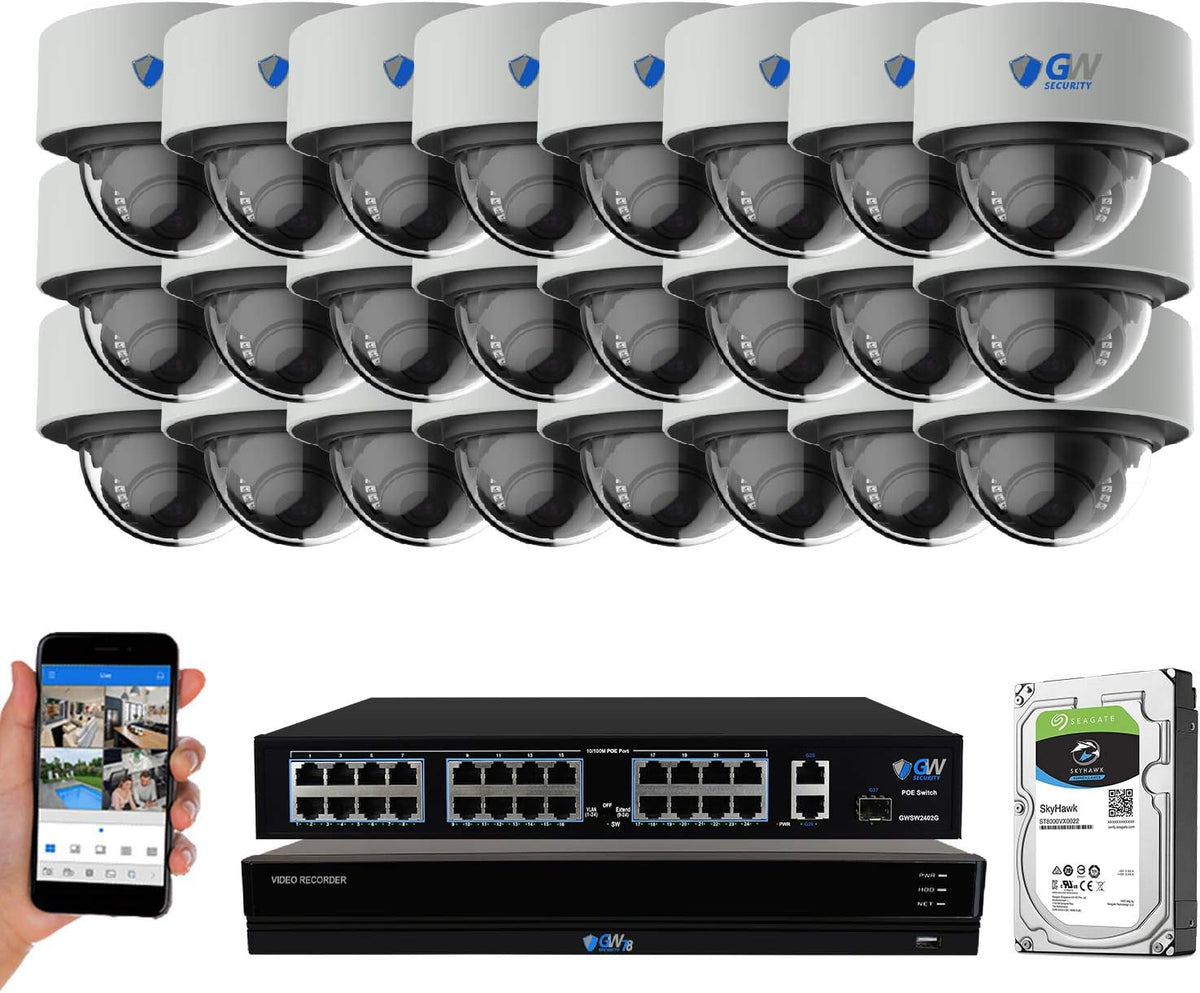 32 Channel 4K NVR Security Camera System with 24 Dome Cameras C9282