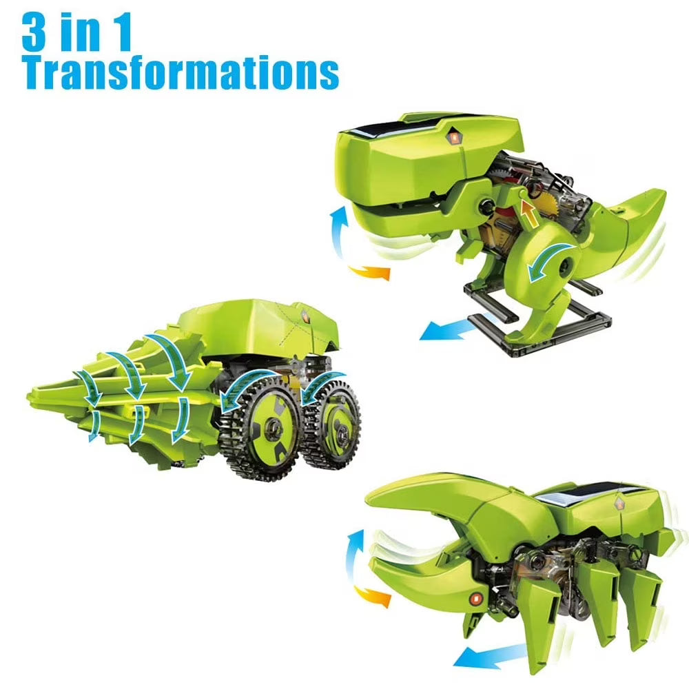 STEM Robots Building Educational Toys Science Kit 3 in 1 Solar Dinosaur Desk Robot I9533