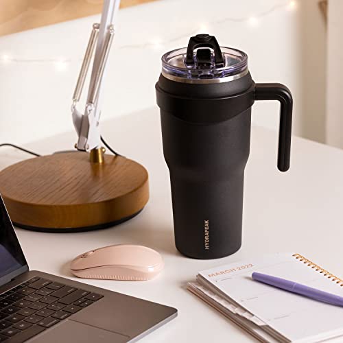 40oz Stainless Steel Double Wall Vacuum Insulated Tumbler With Handle And 2 in 1 Straw Lid H756415