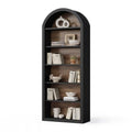 8-Tier Tall Wooden Bookcase with Arched Top H97062