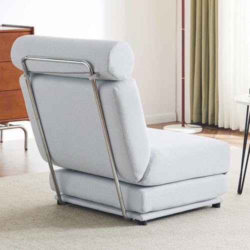 Light Grey-Blue Memory Foam Folding Sofa Bed Q73141