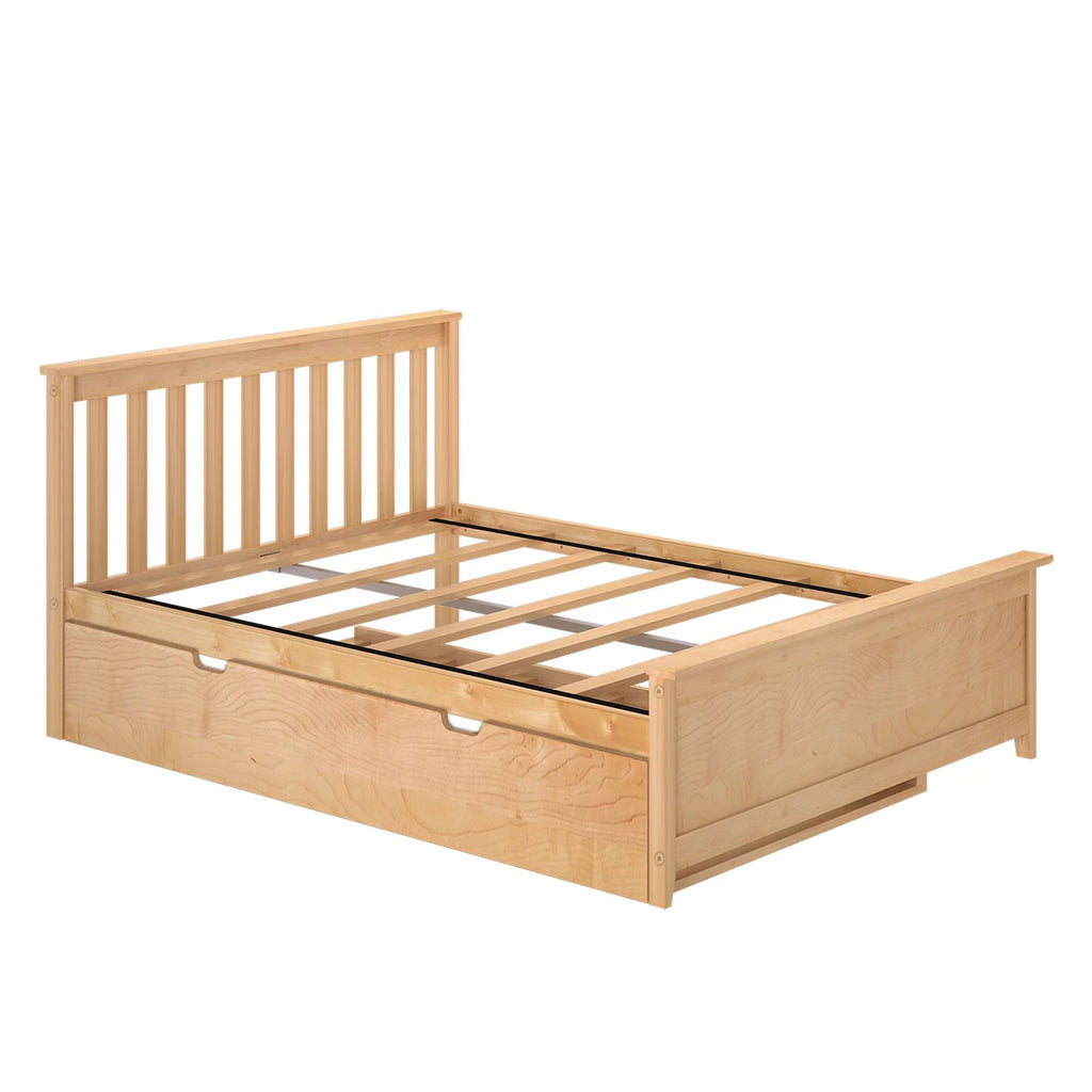Solid Wood Full Size Platform Bed with Trundle and Storage I168521