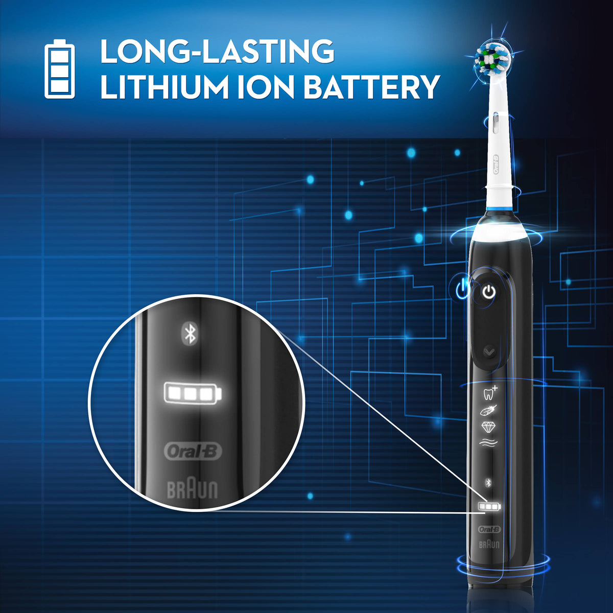 Black Power Rechargeable Electric Toothbrush C6201