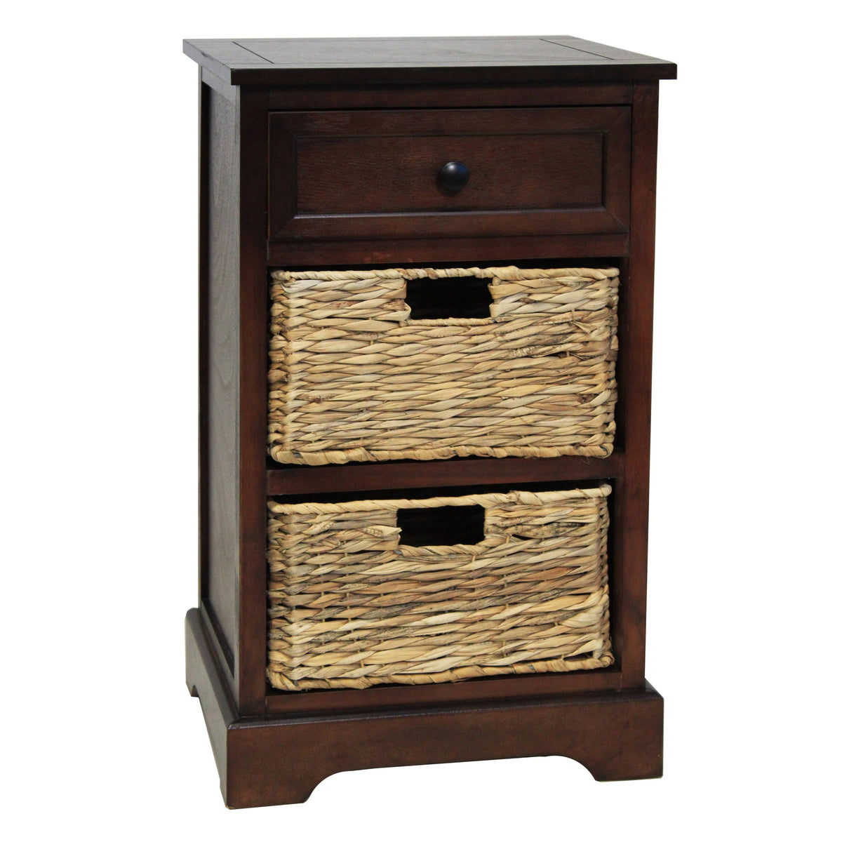 Brown 3-Drawer Wood Side Table Nightstand L6913